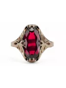 Anneau Vintage Rubis Or rose 14 carats vintage d'origine vrc082r
